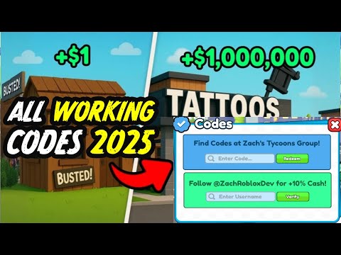 Tattoo Studio Tycoon Roblox codes guide showing how to redeem promo codes
